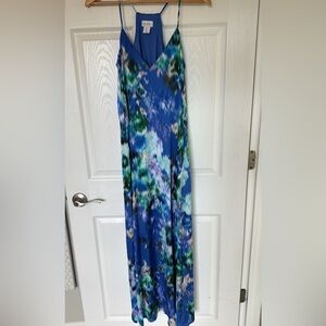 Nicole Miller Blue and Green Maxi Dress Resort Wear